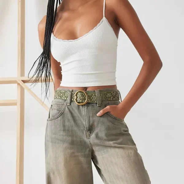 Lace Trimmed, Trendy, Fitted Camisole-Sexy Spaghetti Straps