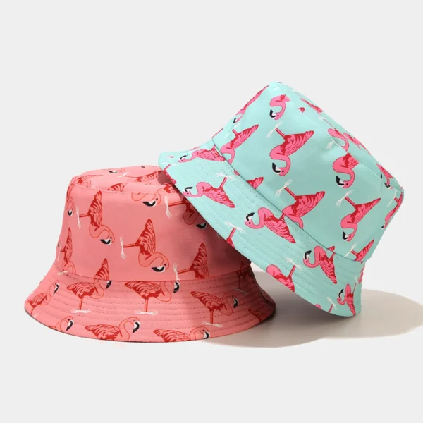 Flamingo Printed Bucket Hat, Outdoor Fun, Mod Summer Fashion